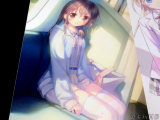 電車の中の女の子と縞ニーソ