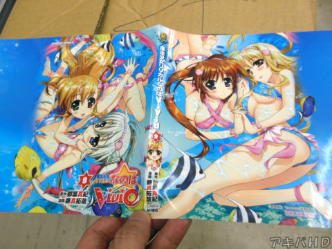 アニメイト特典描き下ろし掛け替えブックカバー「リリカルマーメイドver.」水着姿で海の中を泳ぐヴィヴィオ、アイン、なのは、フェイト