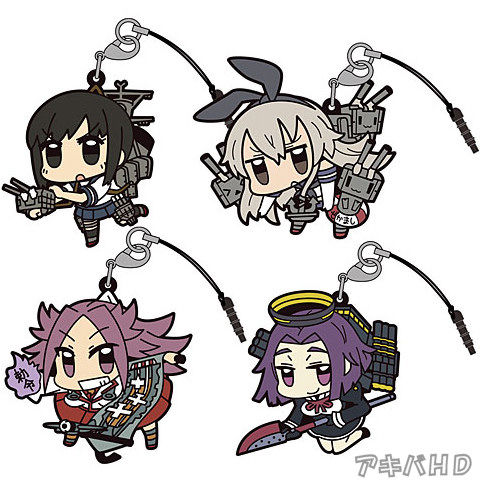 二次元コスパから「艦これ」つままれストラップセットが発売決定！4キャラセットで3種が登場！上はセットA（吹雪・島風・隼鷹・龍田）