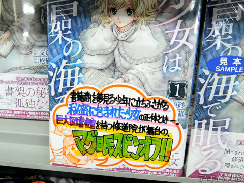 とらのあな「書籍商を夢見る少年に立ちふさがる秘密に包まれた少女の正体とは―」「巨大図書館を持つ修道院が舞台のマグ眠スピンオフ！！」